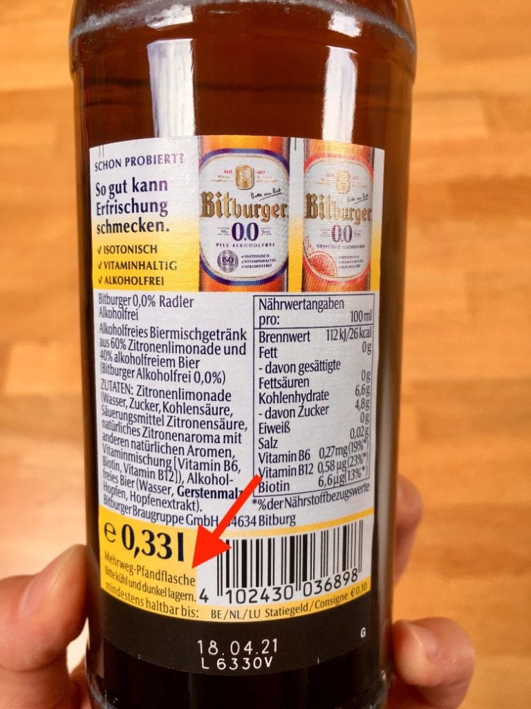 Multiuse Pfand Beer Bottle Germany