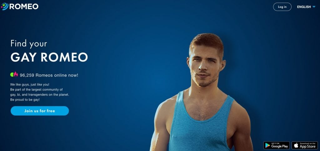 PlanetRomeo dating app homepage