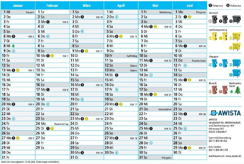 Waste Pickup Calendar Germany