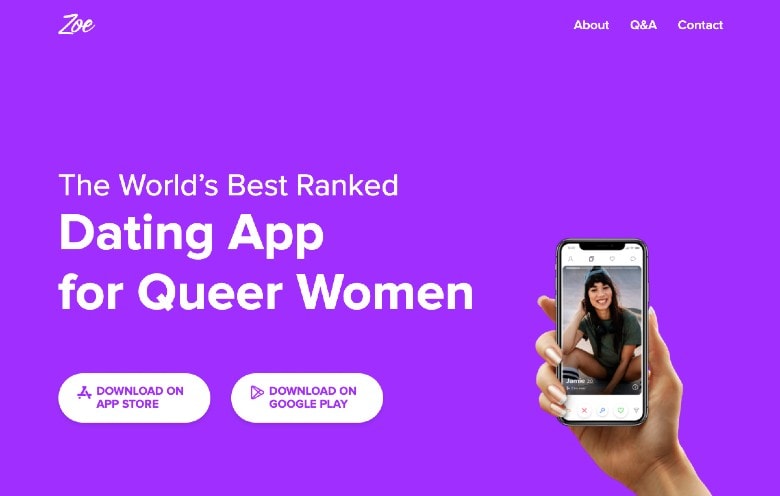 Zoe dating app homepage