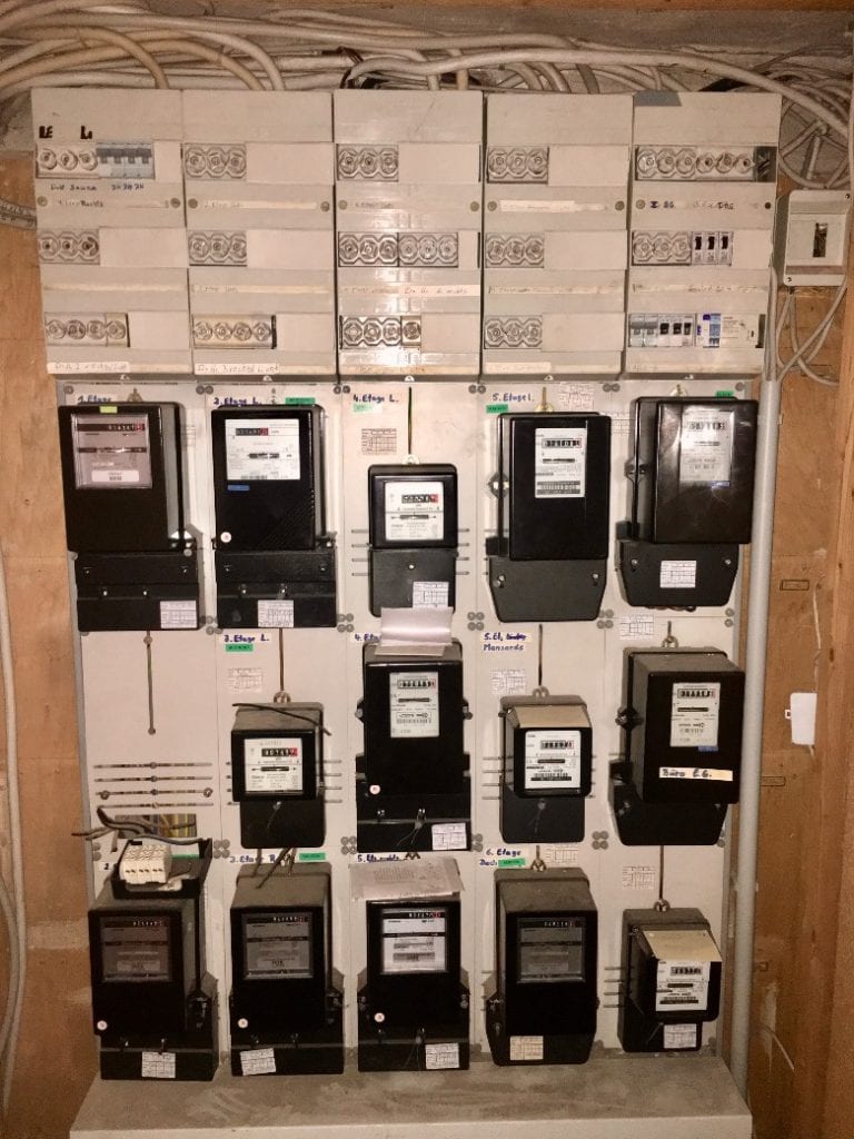 Electricity meters in German apartment house