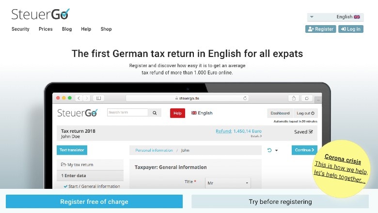 Steuergo homepage