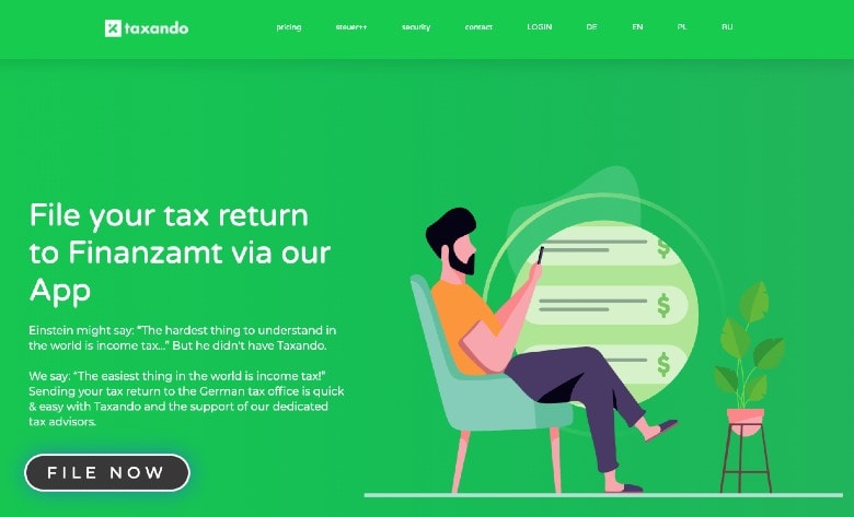 Taxando homepage