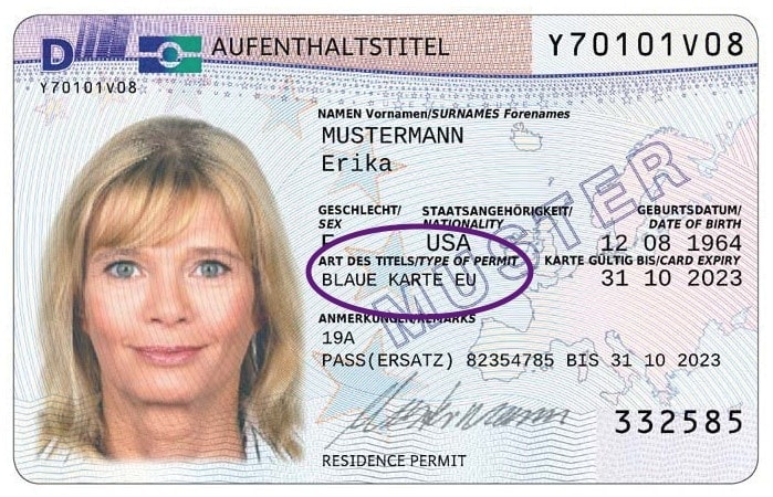 Example of German Blue Card