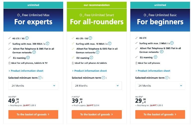 O2 unlimited data plans