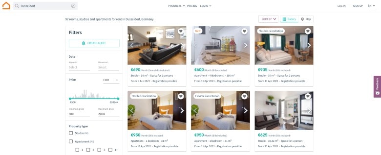 Rental Property Website for Germany