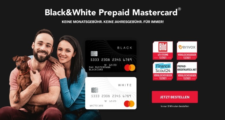 Homepage of Black & White Credit Card