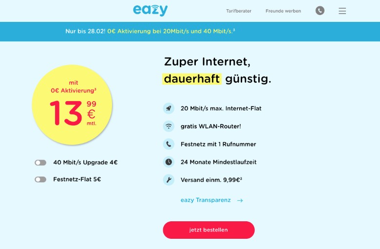 Eazy Internet Homepage