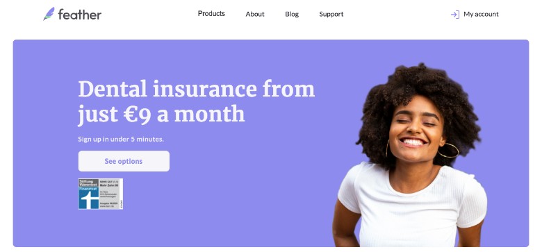 Feather Dental Insurance Homepage