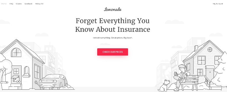 Lemonade Insurance Homepage