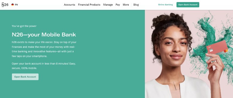 N26 Bank Homepage