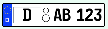 German license plate example
