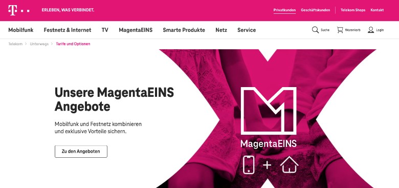 Telekom Mobile Internet Homepage