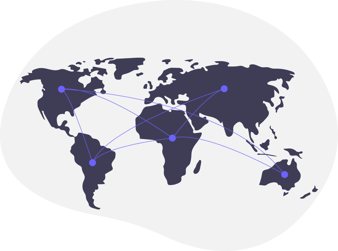 map with travel lines
