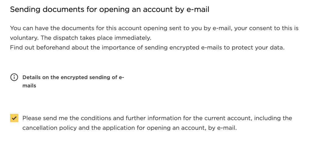 Translation of accepting the application details to be sent by email
