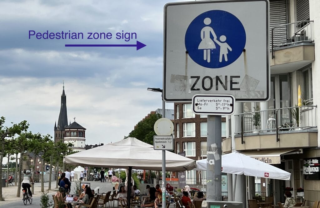 Road sign for pedestrian zone in Germany