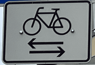 A cycling path in Germany for both directions
