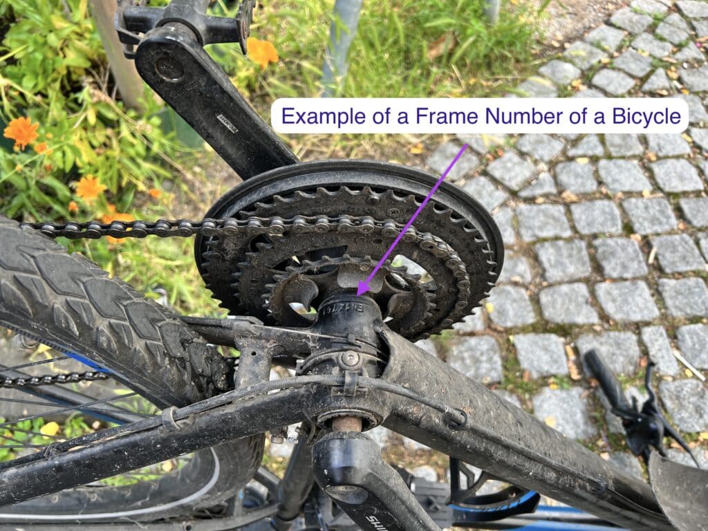 Bicycle Frame Number