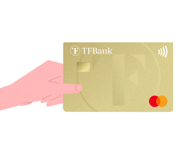 hand holding TF bank credit card