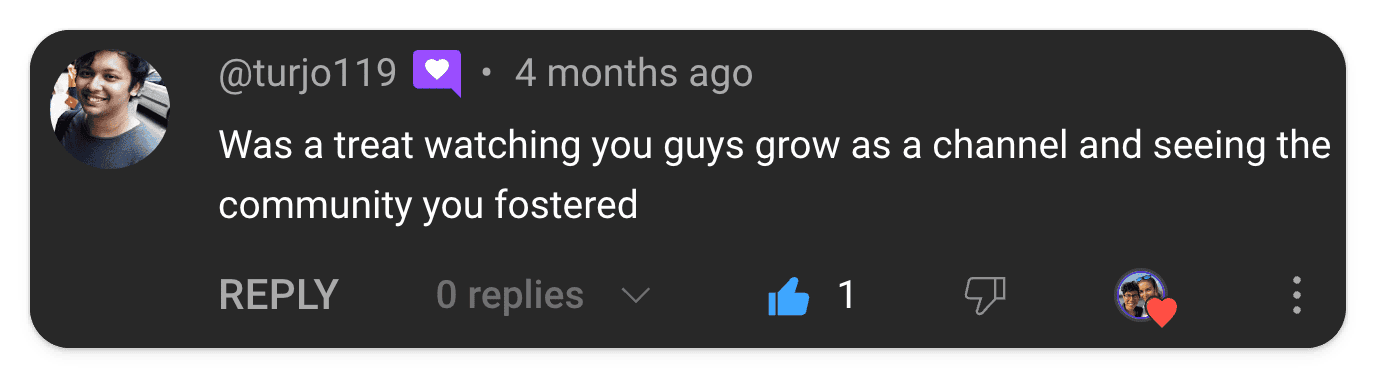 YouTube comment screenshot
