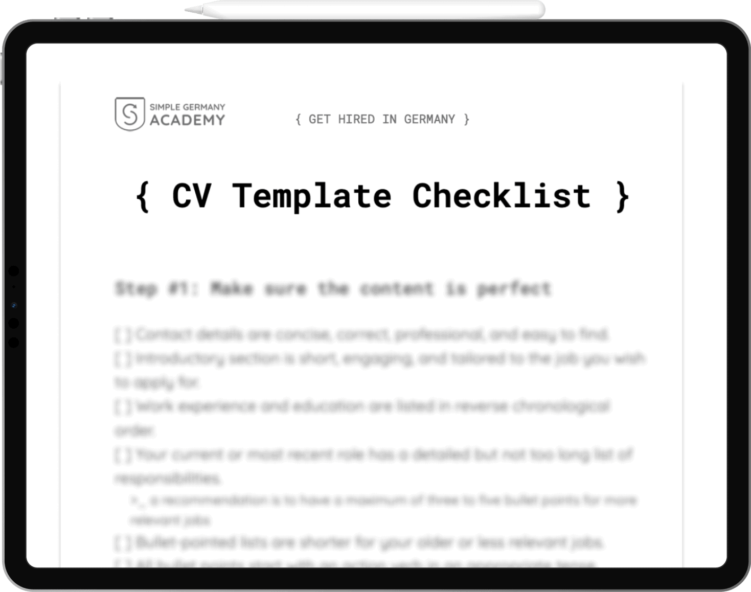 GSCV Checklist