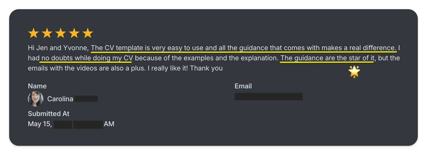 Testimonial_Carolina Testimonial Carolina