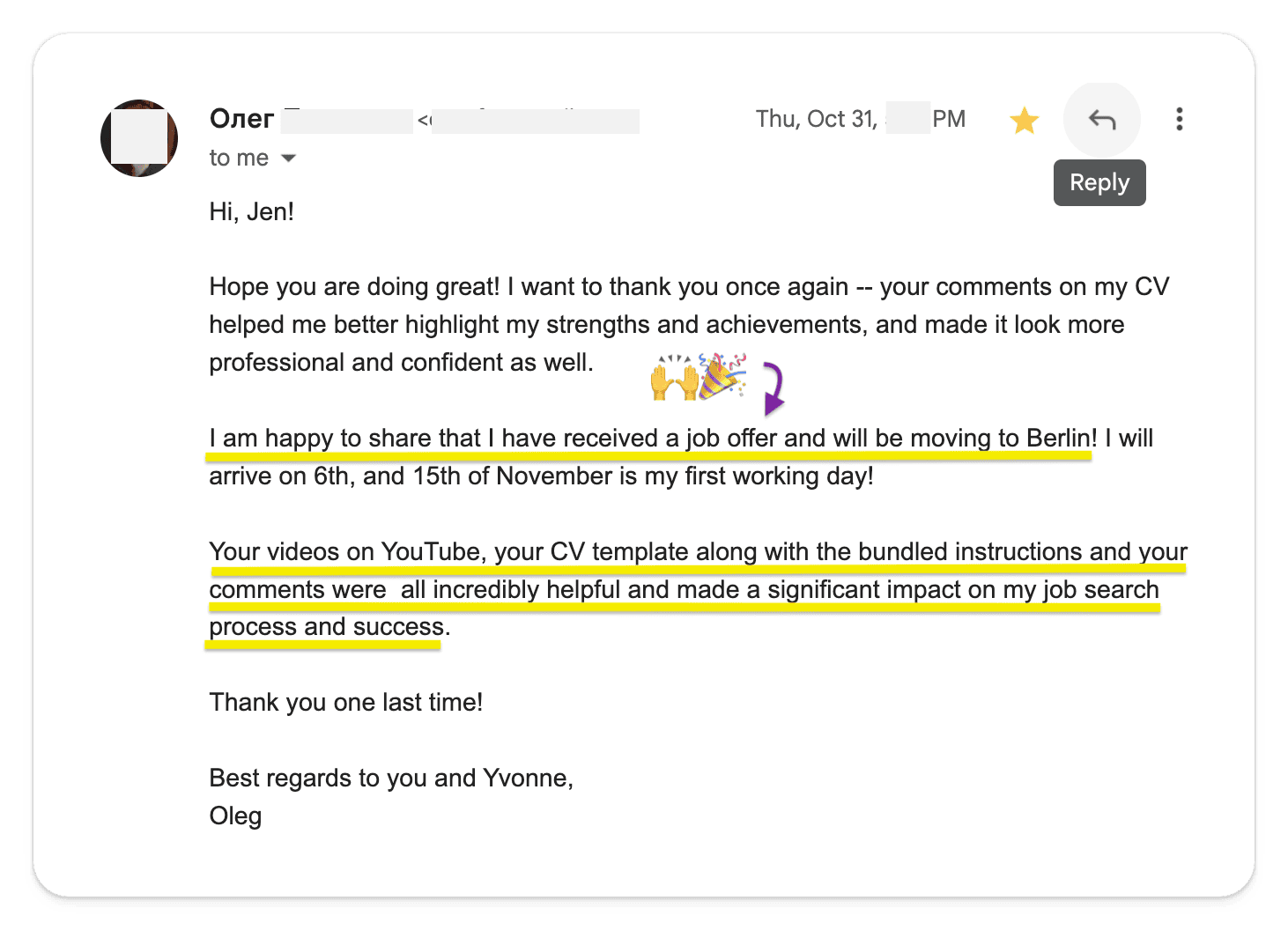 Testimonial Oleg