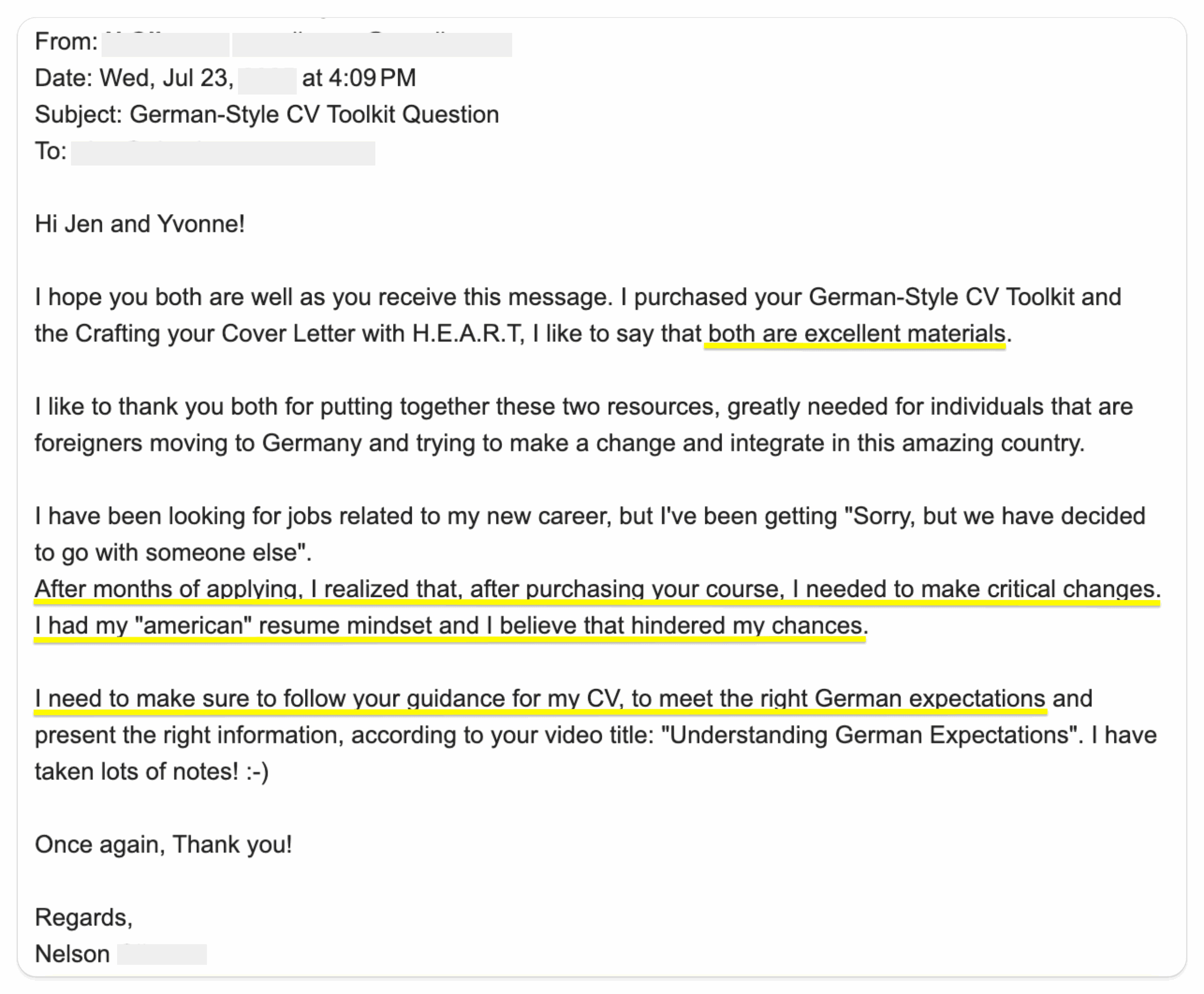 Nelson Testimonial Nelson